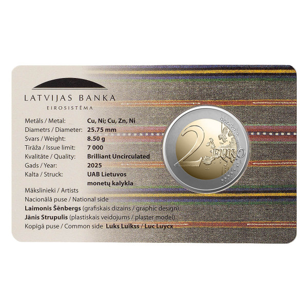 Coincard 2 Euro Lettonia 2025 - Regione  19,89 €