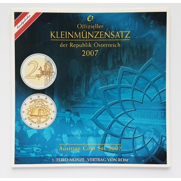 BU AUTRICHE 2007 - Description:Série Autriche en coffret brillant universel comprenant les 9 pièces de 1c à 2€ au millésime 20