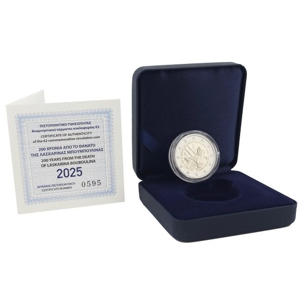 2 euro proof Grecia 2025 - 200 anni dalla morte di Laskarina Bouboulina