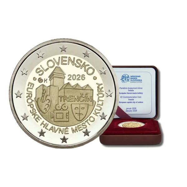2 Euro BE Slowakije 2026 - Stad Trencin € 139,89