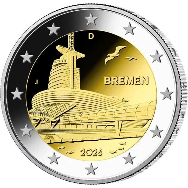 2 euros Alemanha 2026 - Região de Bremen 3,19 euros
