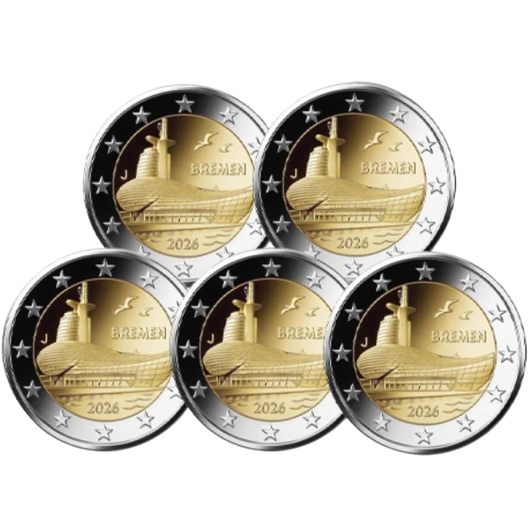5 x 2 euros Alemanha 2026 - Região de Bremen 15,49