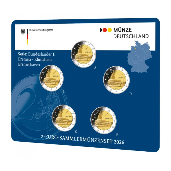 5 x 2 euros BU Alemanha 2026 - Região de Bremen 29,49 euros