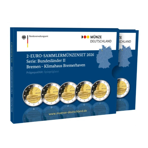 5 x 2 euro BE Germania 2026 - Regione di Brema  59,49 €