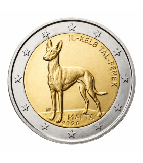 2 Euro Malta 2026 Unc - Der Hund Pharao  14,89 €