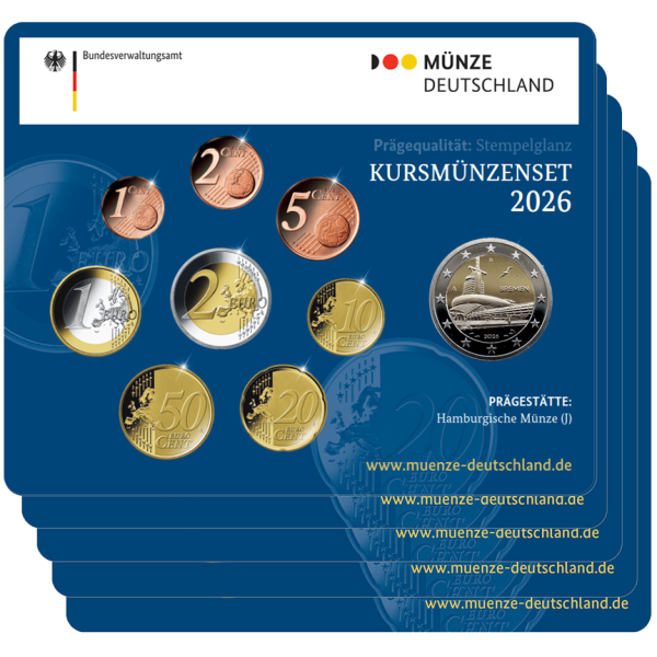 5 x BU DEUTSCHLAND 2026 A,D,F,G,J  144,95 €