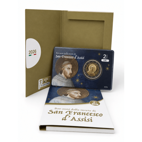 Tarjeta 2 Euro Italia 2026 - San Francisco de Asís