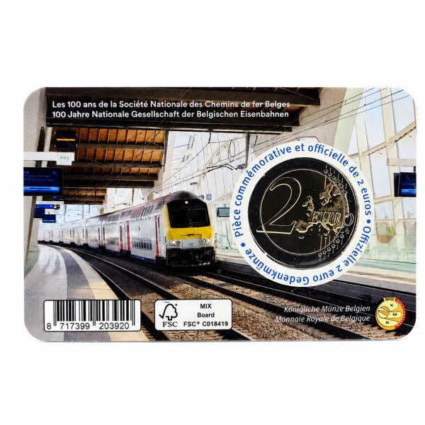 Flamische 2-Euro-Coincard, Belgien 2026 – 100 Jahre SNCB  10,99 €