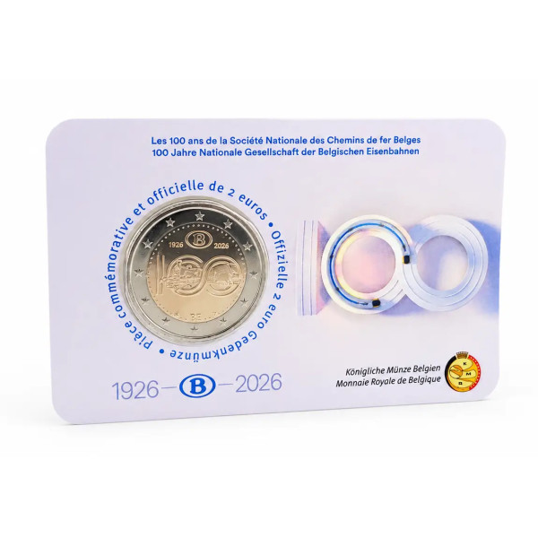 Coincard Francaise 2 Euro Belgique 2026 - 100 ans de la SNCB  10,99 €