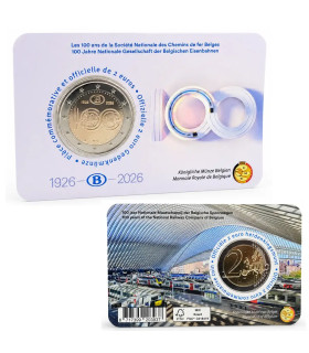 Coincard Francaise 2 Euro Belgique 2026 - 100 ans de la SNCB  10,99 €
