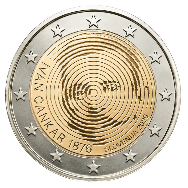 2 euros Eslovenia 2026 - 150 años de Ivan Cankar  3,39 €