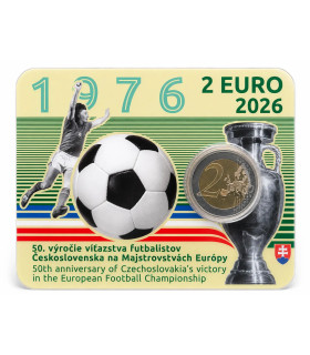 Coincard de 2 euros de Eslovaquia 2026: 50.º aniversario de la victoria de la selección de fútbol en la Eurocopa