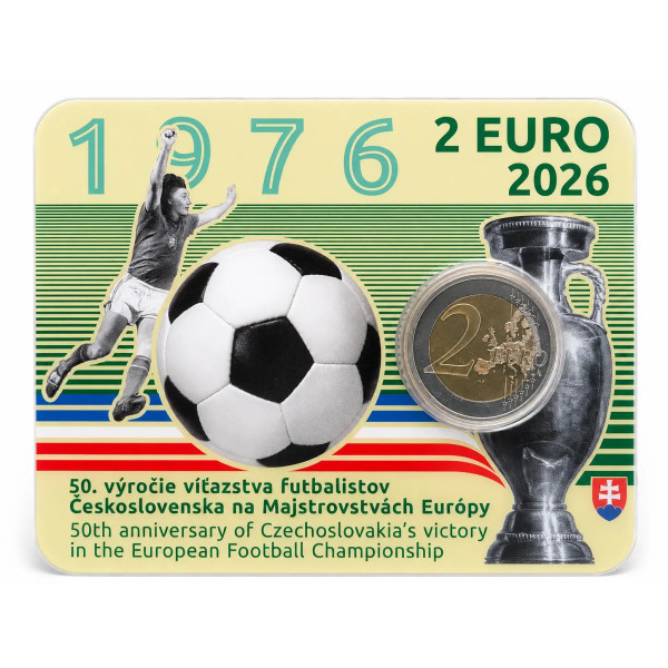 Coincard 2 euro Slowakije 2026 – 50 jaar na de overwinning van het voetbalteam op het Europees kampioenschap