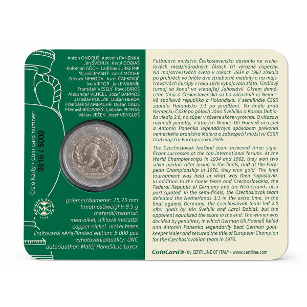 Coincard 2 Euro Slowakei 2026 – 50 Jahre Sieg der Fußballnationalmannschaft bei der Europameisterschaft