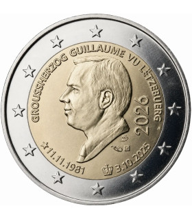2 euros do Luxemburgo 2026 – 45.º aniversário do Grão-Duque Guilherme