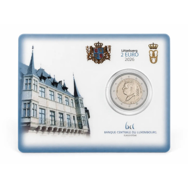 Coincard 2 euro BU Luxemburg 2026 – 45 jaar Groothertog Willem