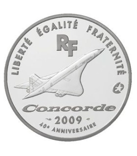 Selo da casa da moeda europeia: 40.º aniversário do primeiro voo do Concorde - 10 euros Arg BE 2009 72,24 euros