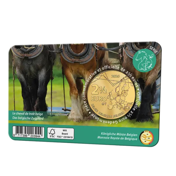 Coincard Flamande 2,50 Euro België 2026 - Cheval de Trait