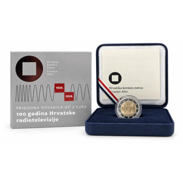 2 Euro BE Croatie 2026 - 100 ans de la radio et de la Télévision