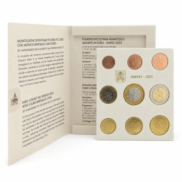 BU VATICAN 2025 - 9 pièces avec pièce de 5 euros  159,99 €
