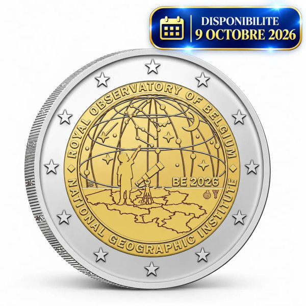 2 Euro Belgique 2026 - 50 ans de l'IGN et 200 ans Observatoire Royal de Belgique  11,79 €