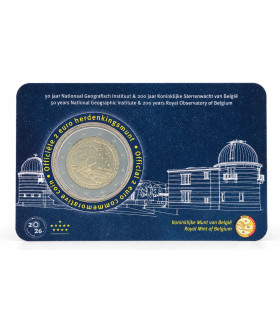 Coincard fiamminga 2 euro Belgio 2026 - IGN e Osservatorio Reale