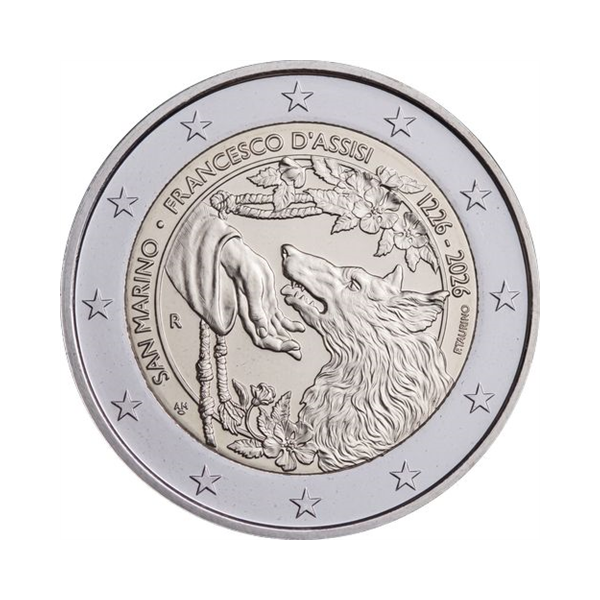 2 euro San Marino 2026 – 800 jaar sinds het overlijden van Sint Franciscus van Assisi