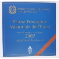 BU ITALIE 2002 -  Description Coffret qualité BU année 2002 comprenant les 8 pièces de  1 cent à 2 Euro Italie 2002. 