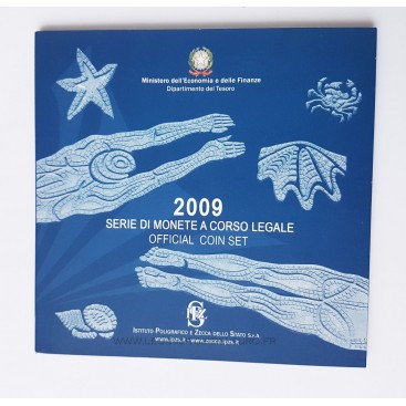 BU ITALIE 2009 Type 2 -  Coffret qualité BU année 2009 comprenant 10 pièces.Description Ce coffret regroupe les 8 pièces