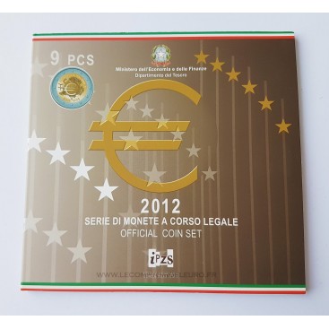 BU ITALIE 2012 - Description : Coffret qualité BU année 2012 comprenant 10 pièces.Ce coffret regroupe les 8 pièces de  1 c